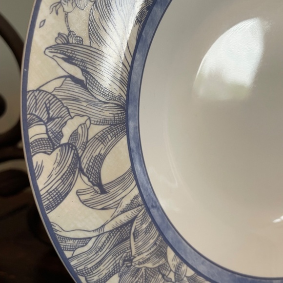 Vintage Waverly Garden Toile pattern soup bowl, Fine Stoneware, Blue Toile - Picture 3 of 6